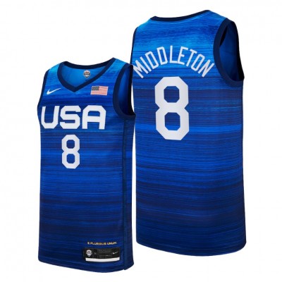 Youth Nike Khris Middleton Navy USA Basketball 2020 Summer Olympics Player Jersey